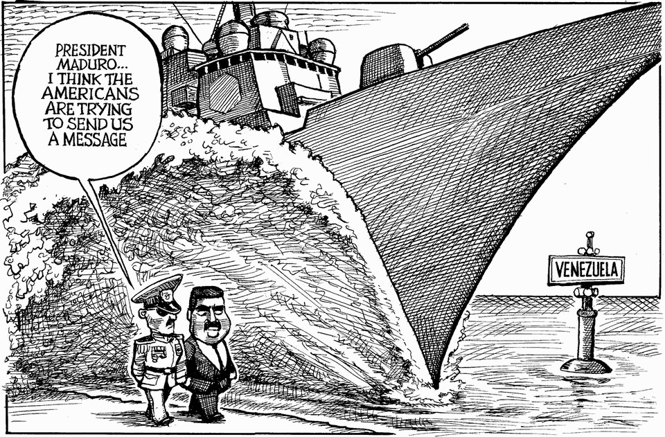 KAL 2025-10 Venezuela Maduro threatened by Trump.png