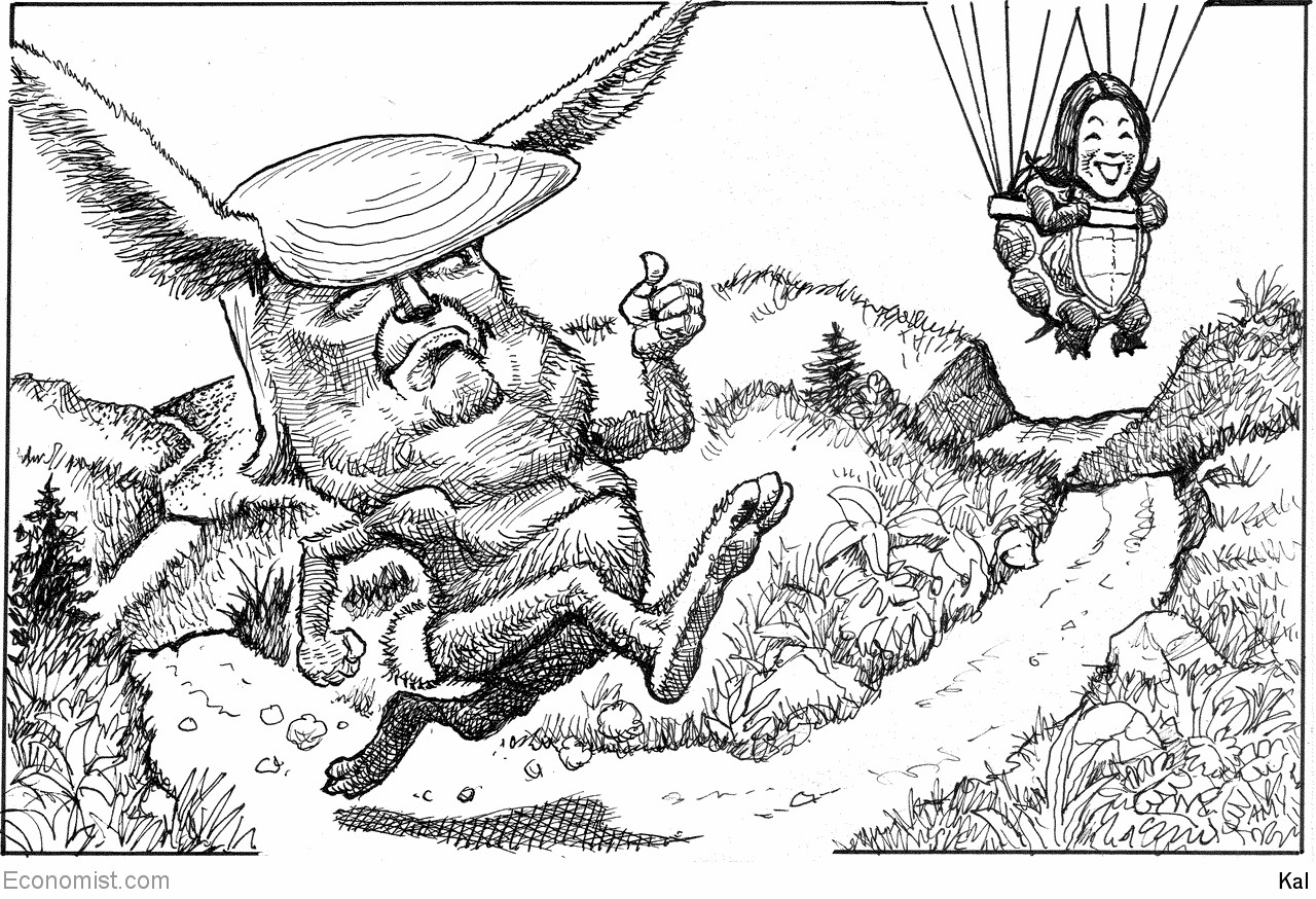 KAL 2024-08 Trump hare Harris tortoise.png