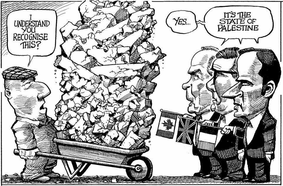 KAL 2025-09 Palestine destruction UK France Canada.png