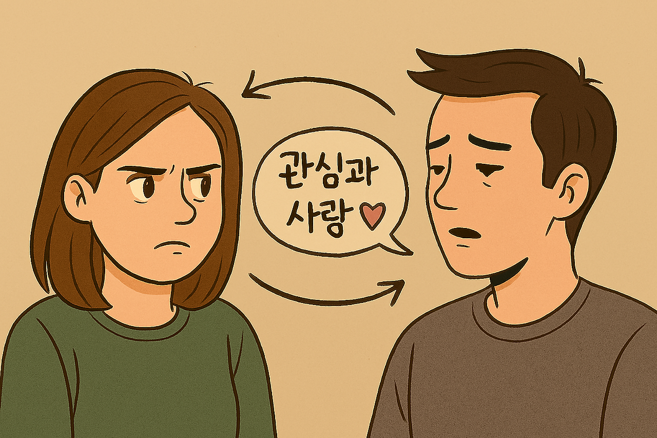 일러스트 스타일로, 부부가 대화 중이 1.png