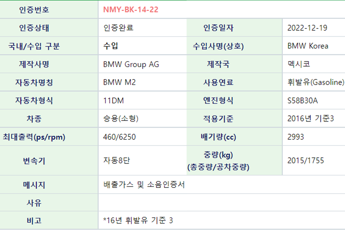 1_BMW M2 환경부 인증.png