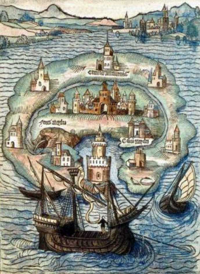 36_토머스 모어의 유토피아 책 표지. 유토피아가 초승달 형태다..png