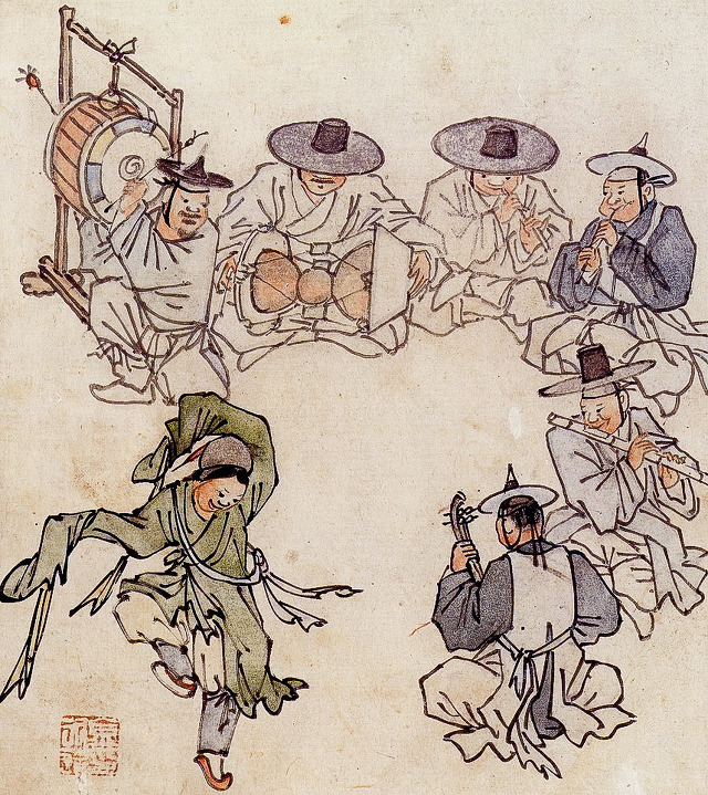 46_조선시대 민간의 가무악 장면. 김홍도 풍속화.png