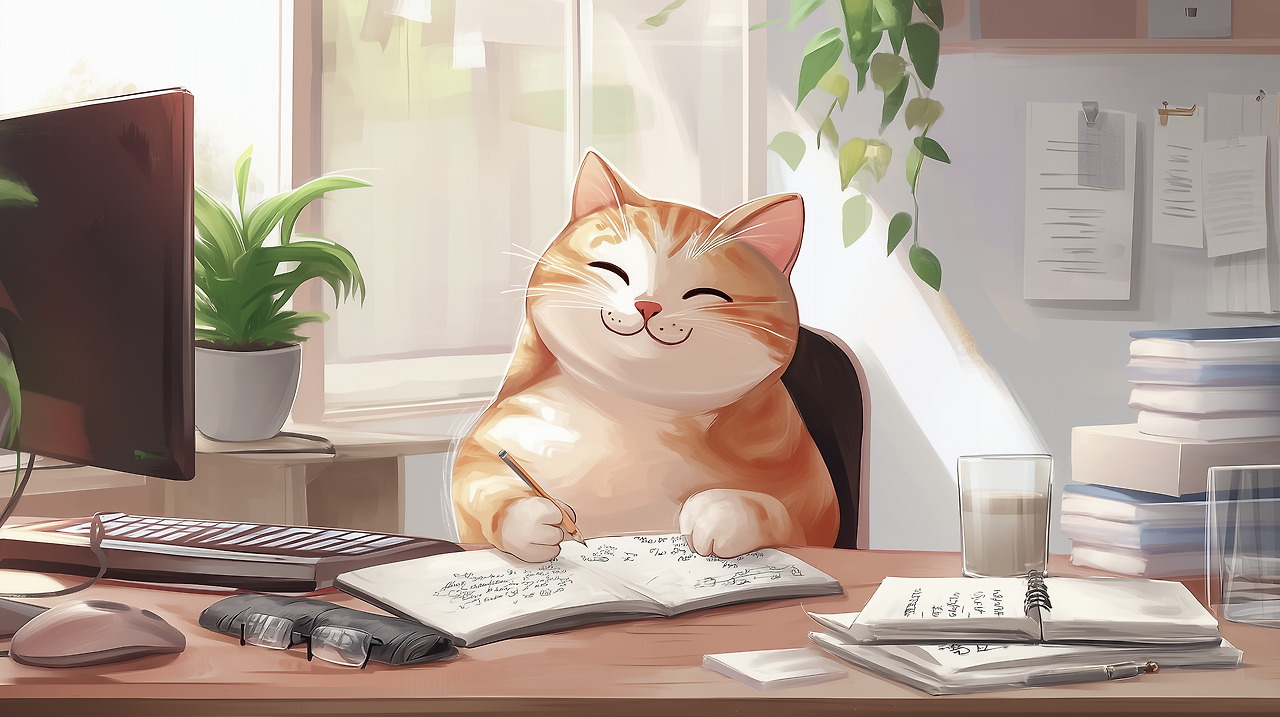 dnfvnsxn_A_chubby_cat_holding_a_pencil_and_writing_in_a_noteboo_7963f12d-7747-4437-9472-b302efcf8ef4.png