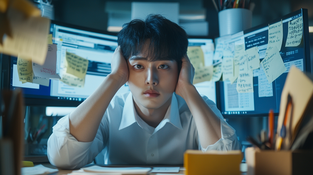 dnfvnsxn_A_young_Korean_office_worker_sitting_at_their_desk_s_c3ac408e-e80e-43e0-9b3e-c40f5439ac3f_2.png
