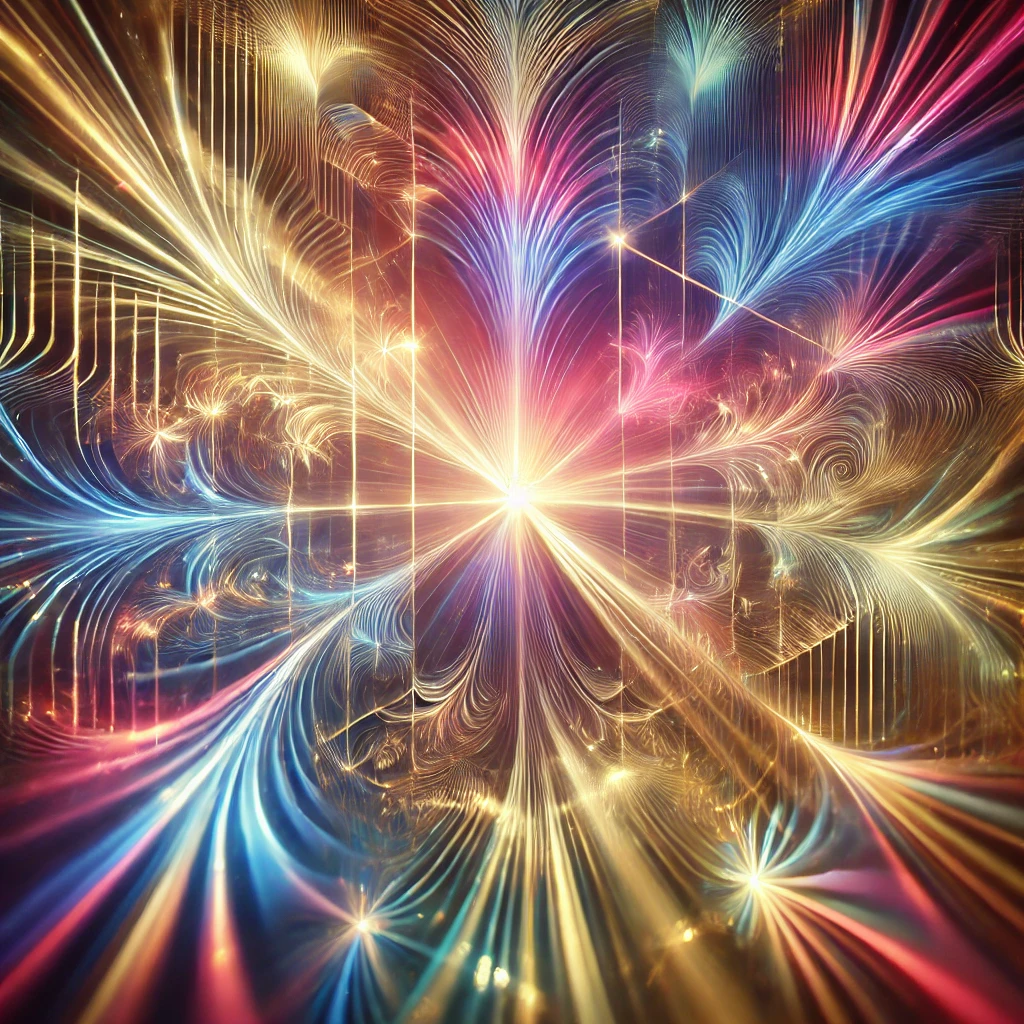 DALL·E 2025-06-07 22.08.59 - A beautiful and diverse pattern of light beams passing through a glass prism, creating a vibrant and colorful spectrum of patterns on a surface. The l.png