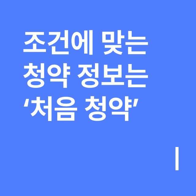 조건에 맞는 청약 정보는 ‘처음 청약’.png