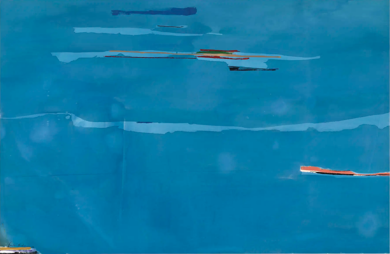 Helen Frankenthaler, Ocean Drive West #1_1974 acrylic on  canvas, 238.8 × 365.8 cm.png
