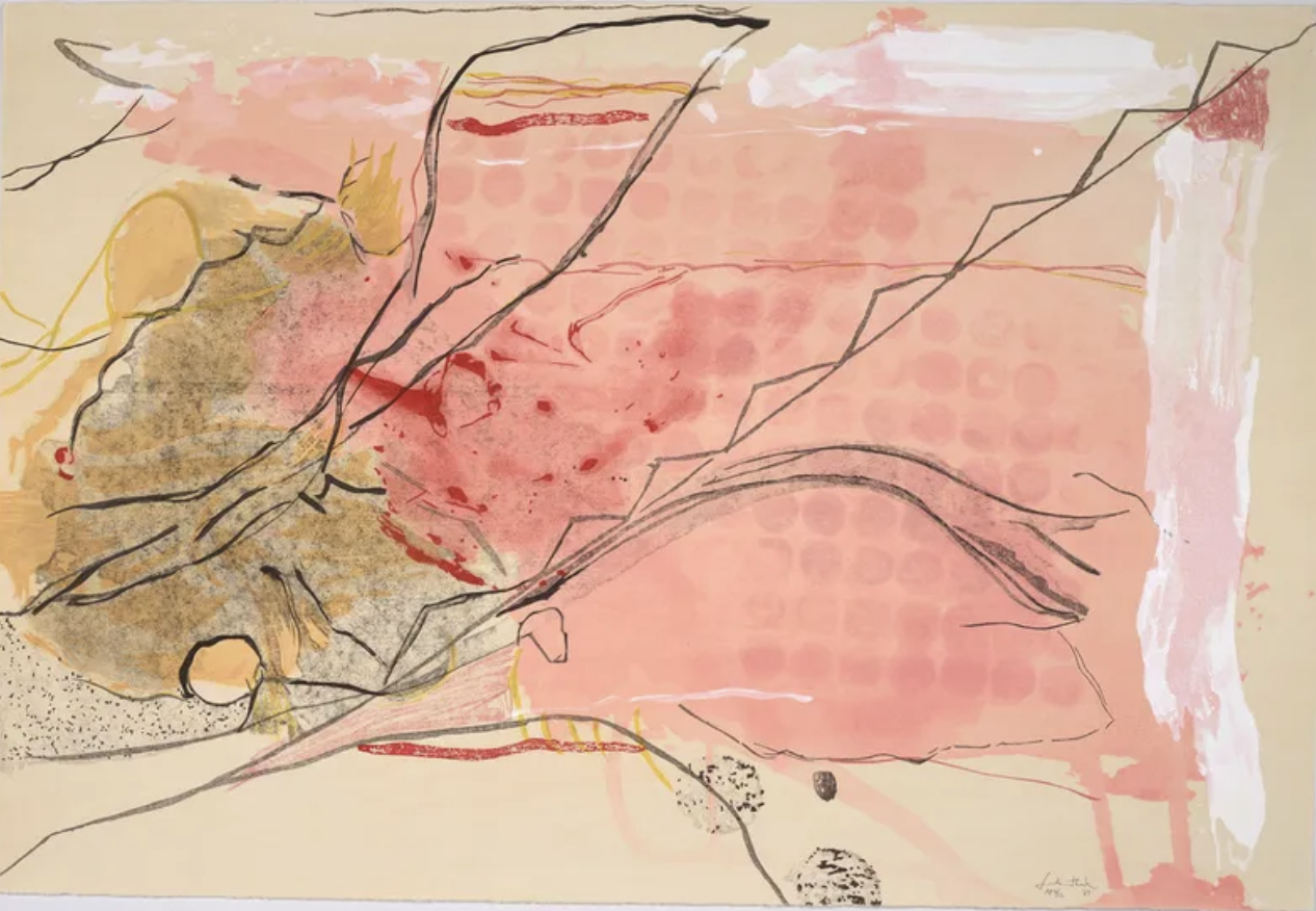 Helen Frankenthaler, Weeping Crabapple, 2009 Color woodcut, 64.1 × 94.6 cm.png