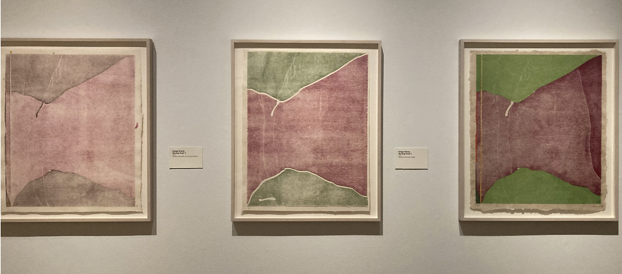 Installation view including Helen Frankenthaler, Savage Breeze, 1974, six colour woodcut from eight woodblocks, 31 1:2 x 27 inches (80 x 68.6 cm) and working copies.png