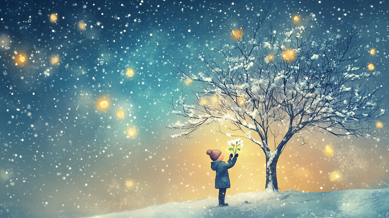 eunduu_a_child_planting_snow-made_flowers_on_a_leafless_winter__fd38f64a-53a7-4c7e-8278-08e751f61c81.png