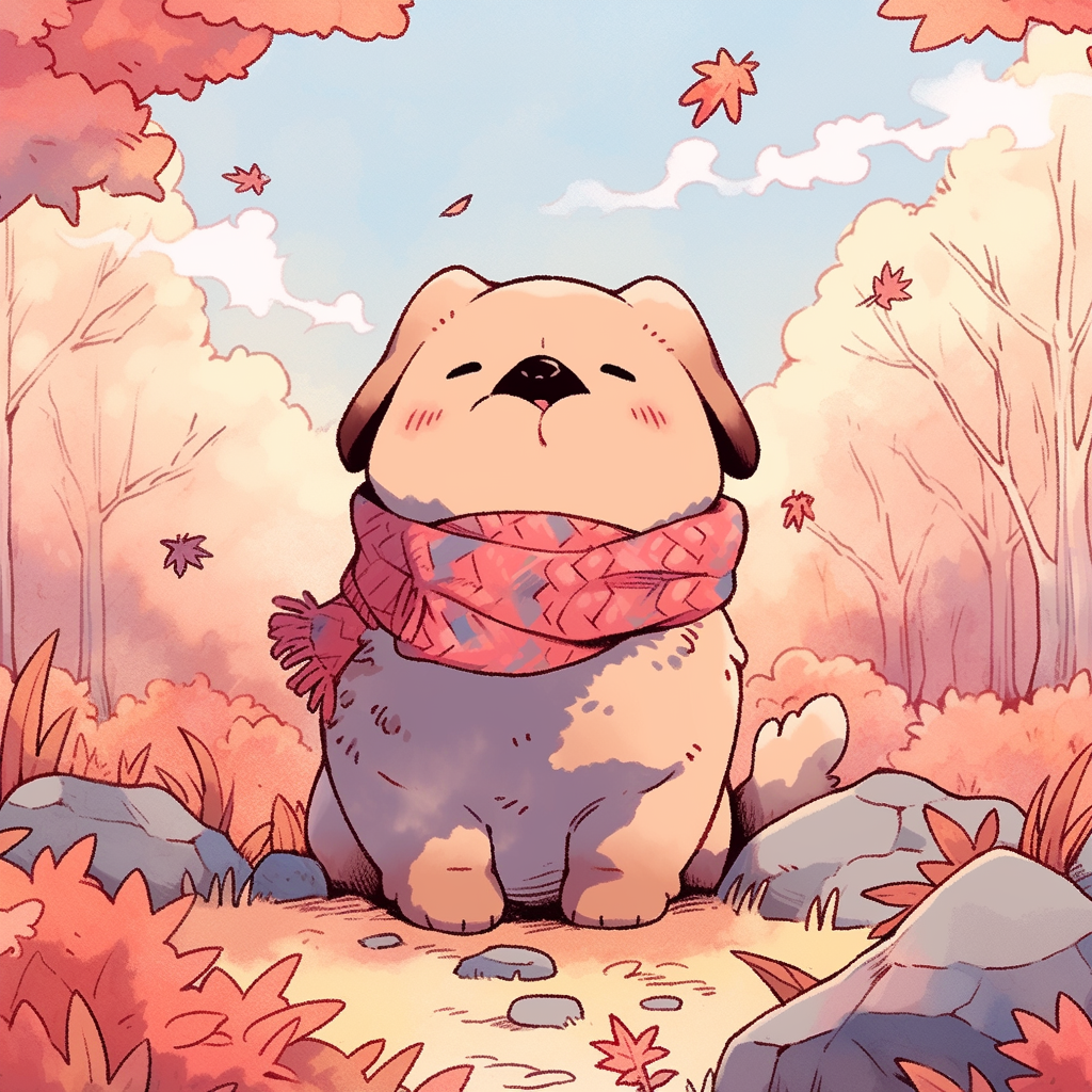 amorfati1566_A_peaceful_puppy_in_November_illustrated_with_exag_d50eec9a-25af-4604-8a3f-8460c577d2b2.png