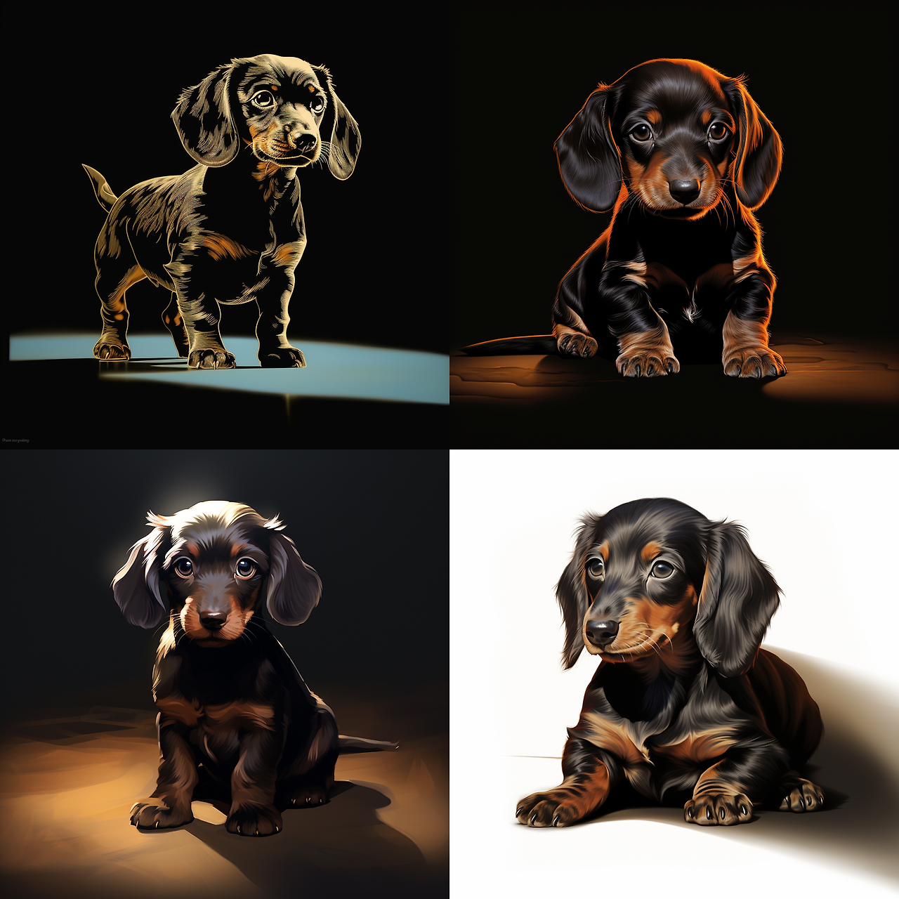 amorfati1566_A_chiaroscuro_illustration_of_a_dachshund_puppy_us_3728e478-ac03-4457-b032-44b859cdaf49.png
