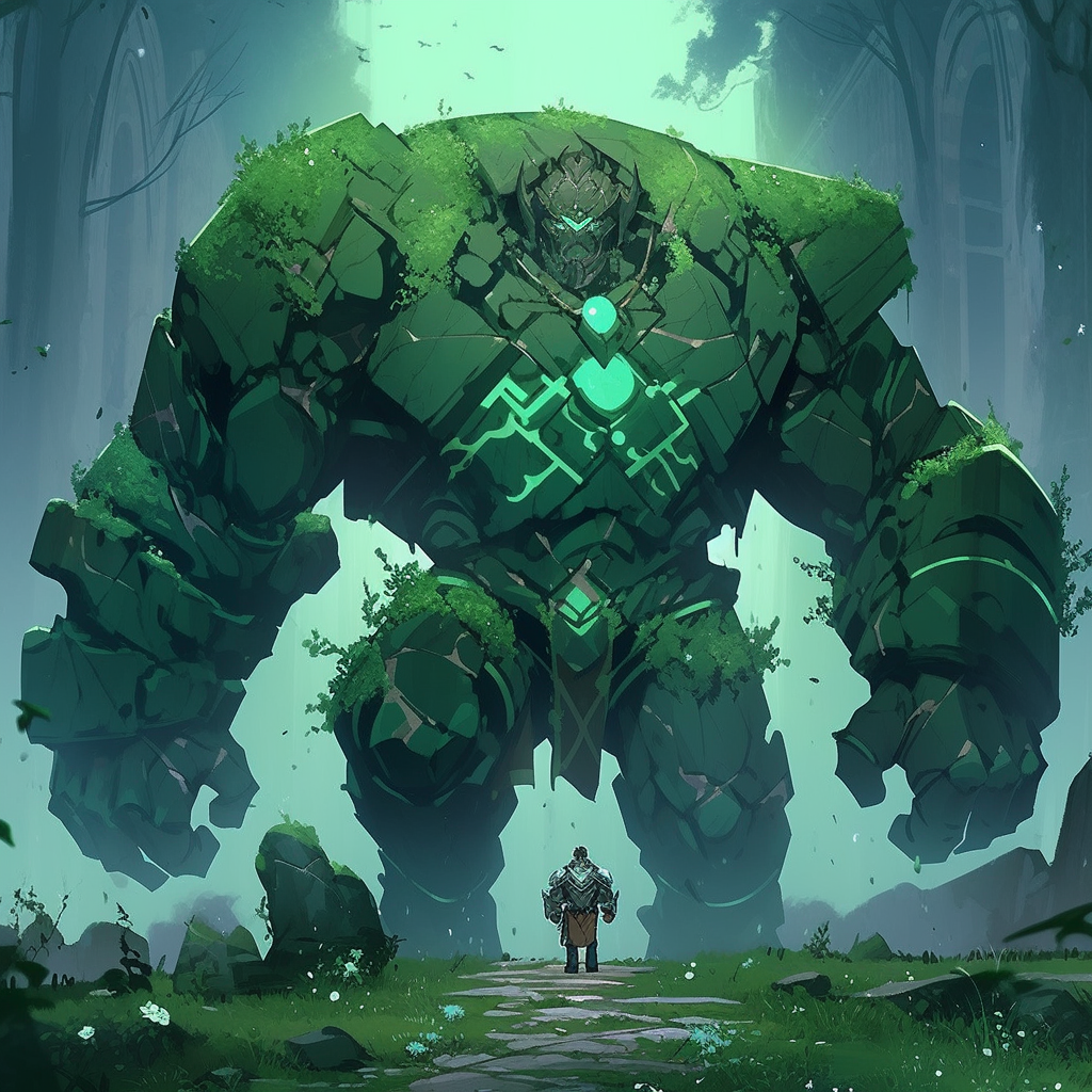 amorfati1566_Illustrate_a_massive_golem_made_of_green_stone_and_fee8a4ea-98da-49a3-9671-7ab2cf02b4d2.png