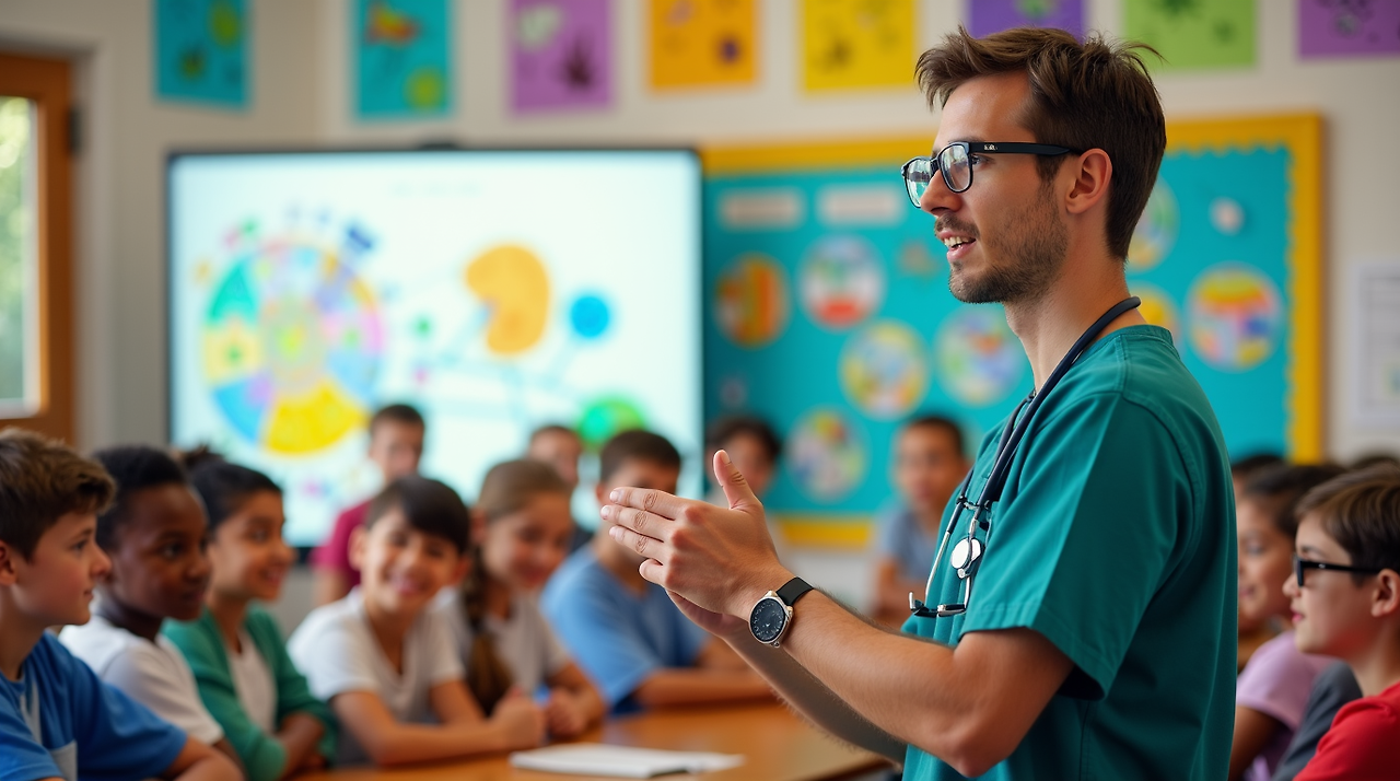 a_vibrant_classroom_scene_featuring_a_young_male_veterinarian_wearing_glasses_giving_a_lecture_abou_s5l2r79gzlw14ez29o3t_0.png