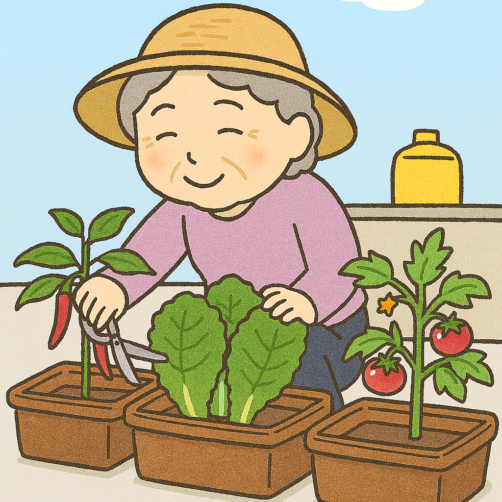 옥상에서 고추, 상추, 토마토를 가꾸.png