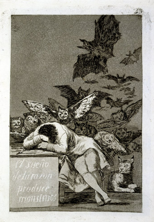 El sueño de la razón produce monstruos(The sleep of reason produces monsters)(1799)(Francisco José de Goya).png