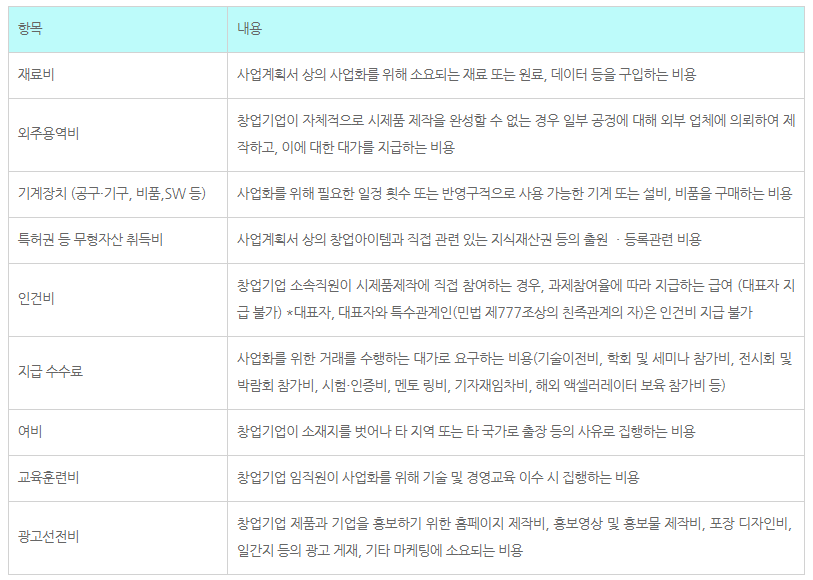 사업화자금 지원항목.png