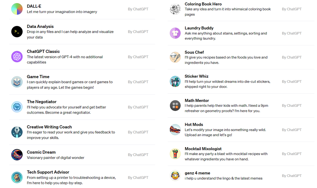 231122 GPTs 목록.png