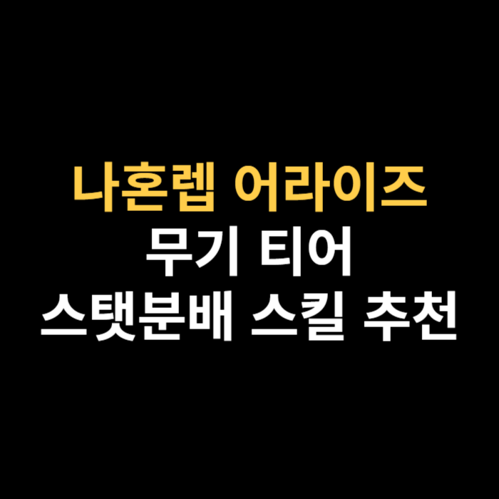 나 혼자만 레벨업 무기 티어 및 스탯 분배 스킬 추천.png