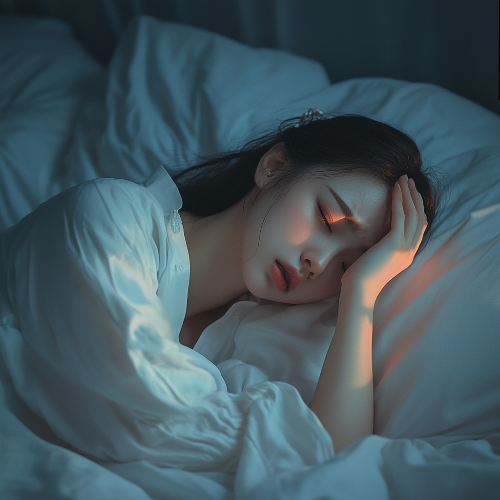 lvjuneng_A_Chinese_woman_lies_on_her_side_in_bed_covering_her_h_5b08099f-9dad-4298-ba6a-ef5d2583328b.png