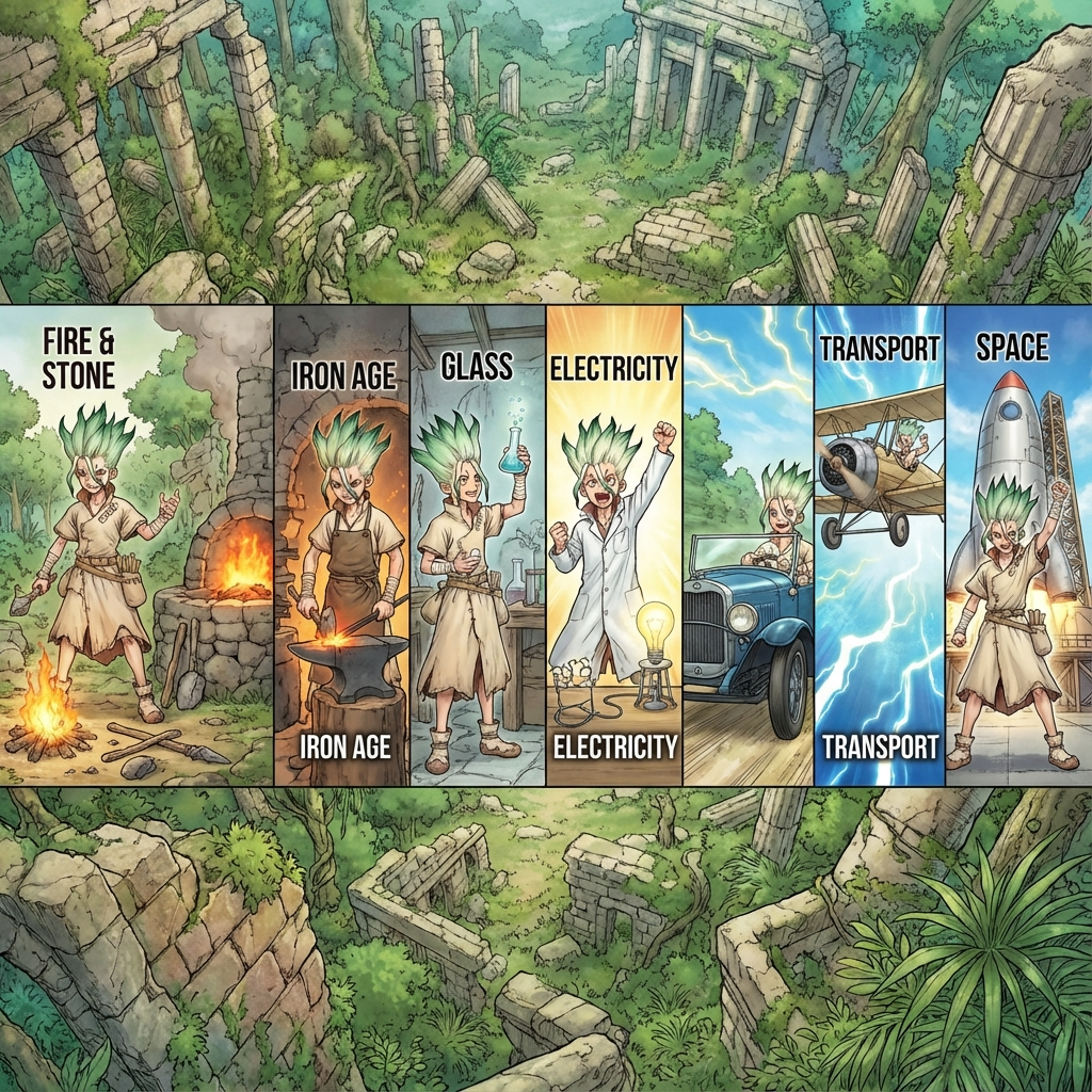 Dr_Stone_civilization_rebuild_timeline_visualizat-1768365051476.png