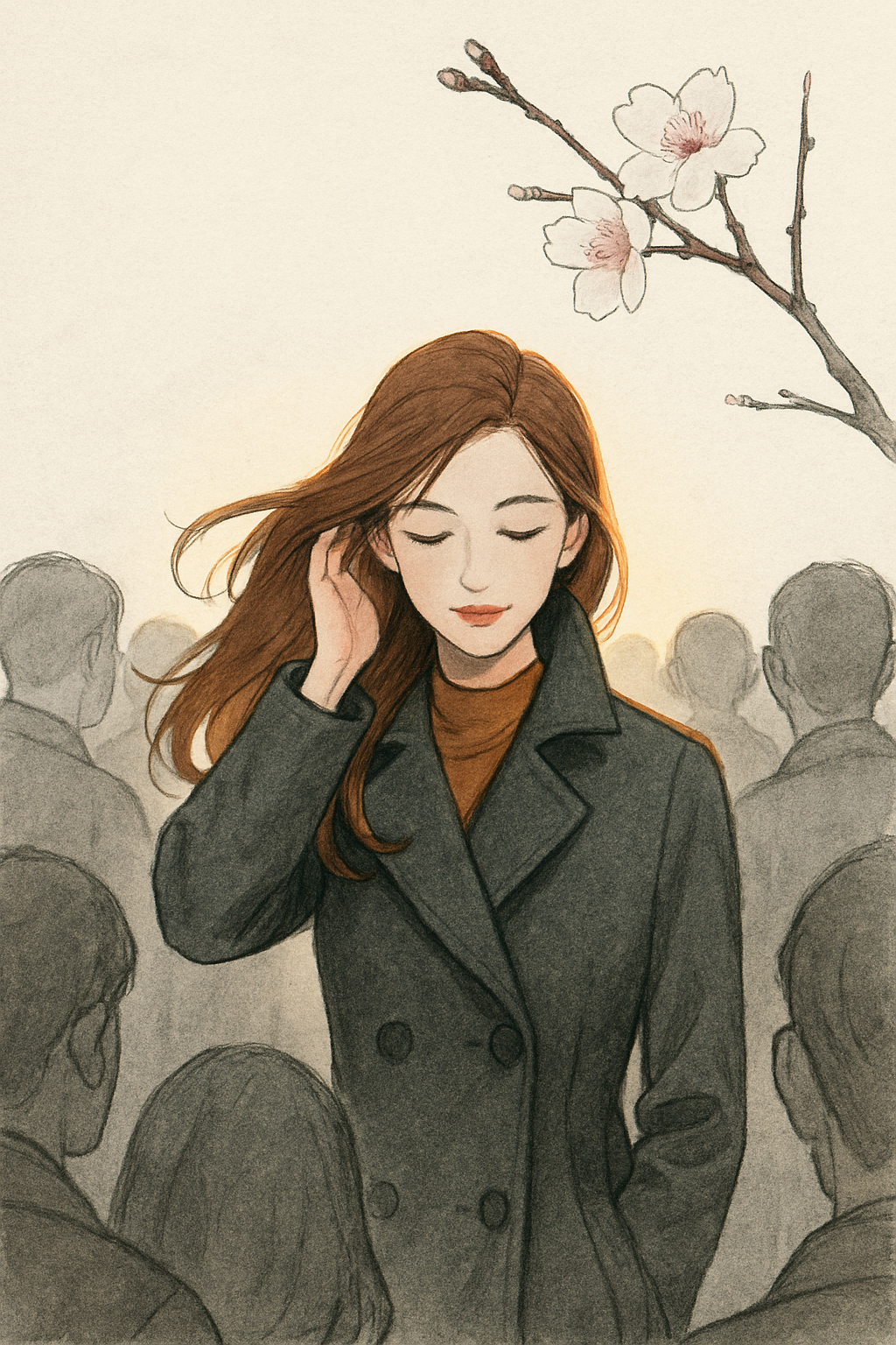 저녁 햇살 속 춤추는 여인.png