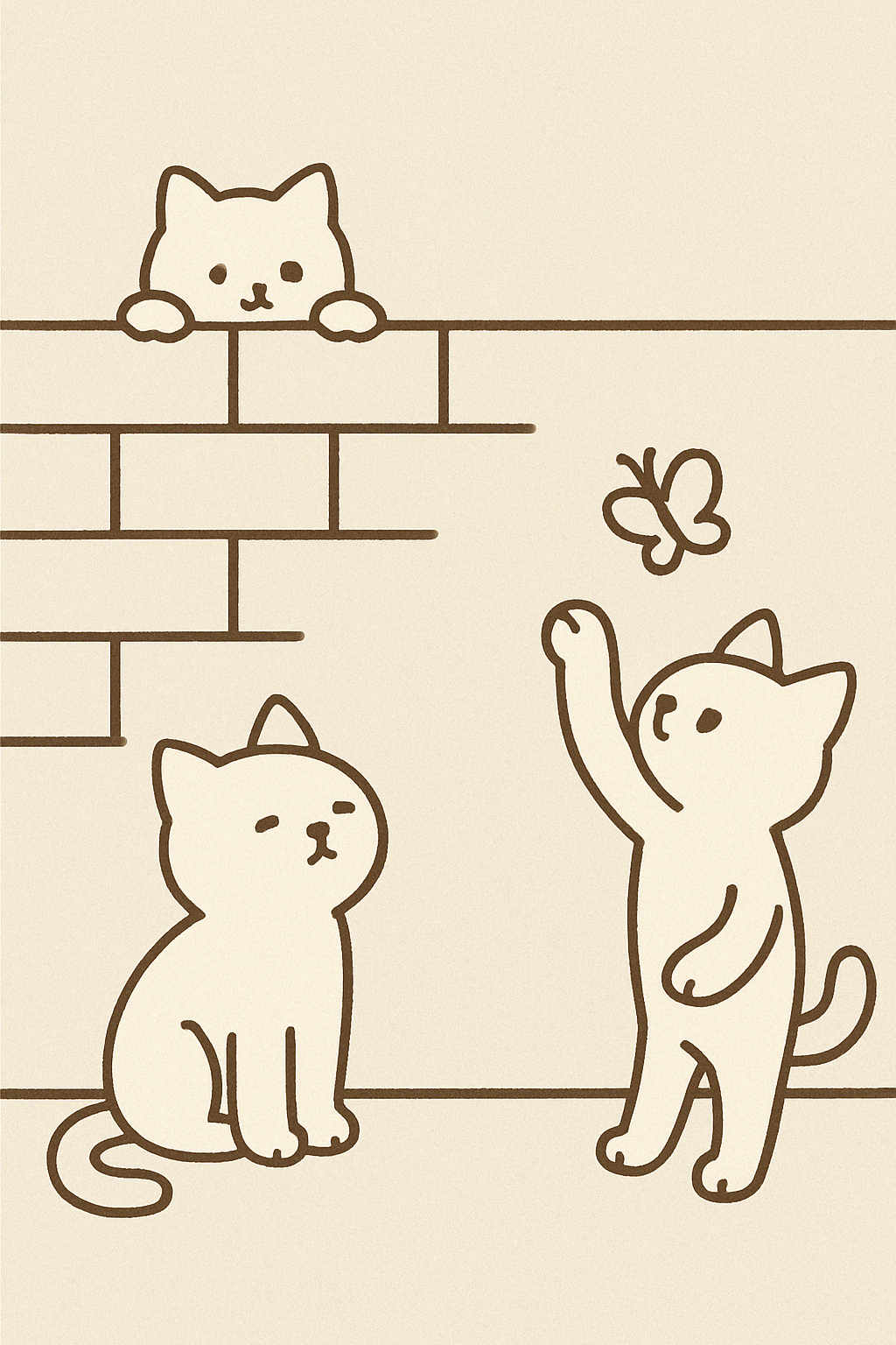 벽과 고양이들, 나비의 만남.png