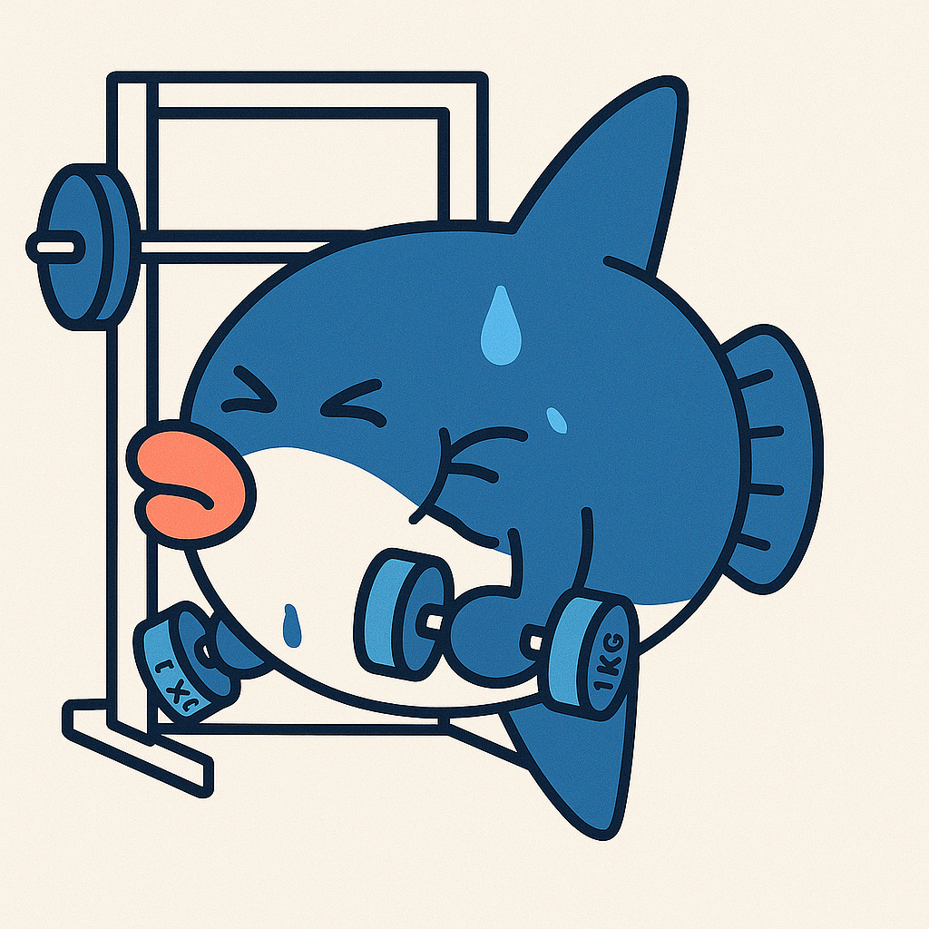 햇살 물고기 체육관에서 운동 중.png