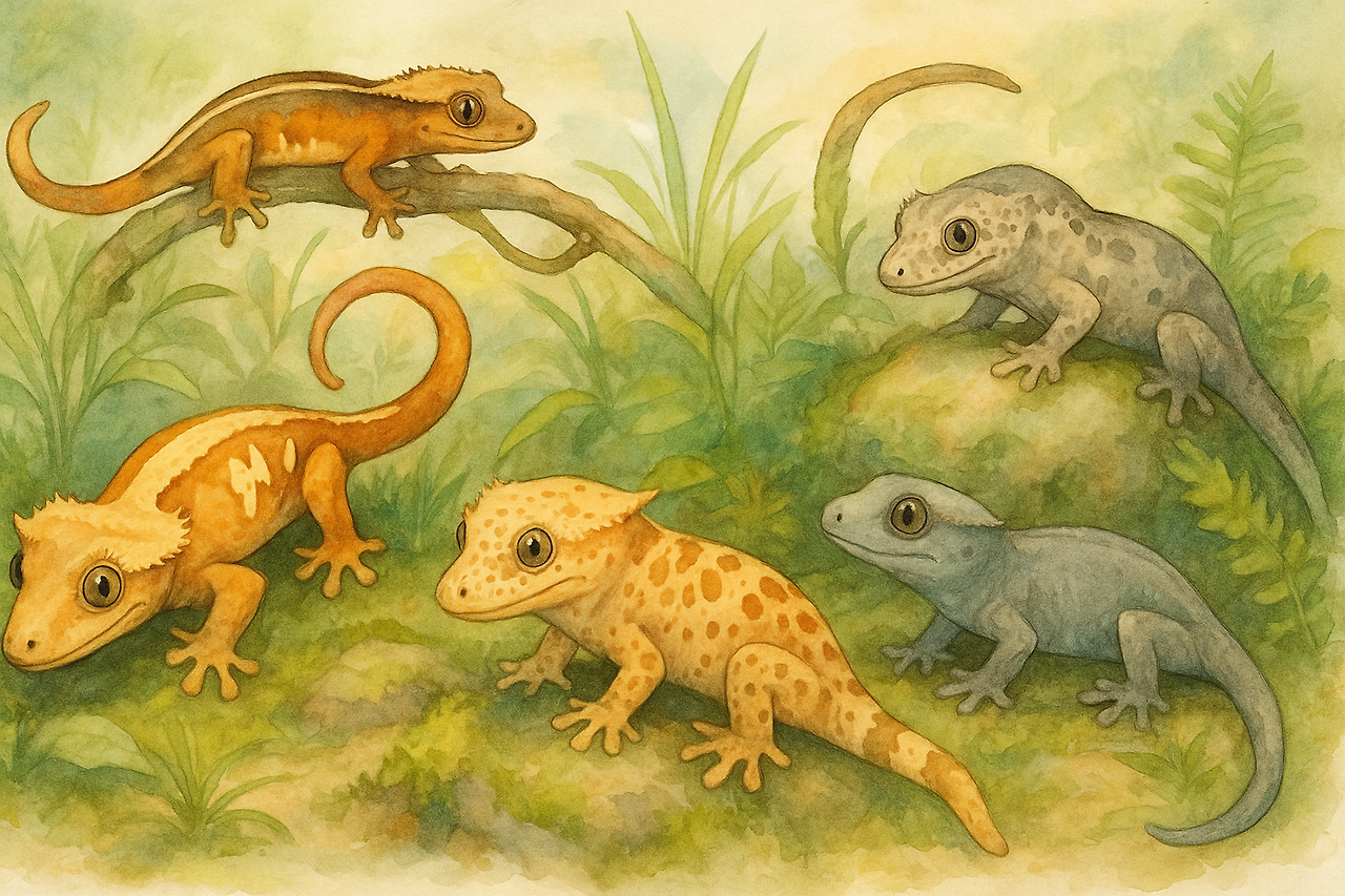 크레스티드 게코의 다양한 모프.png