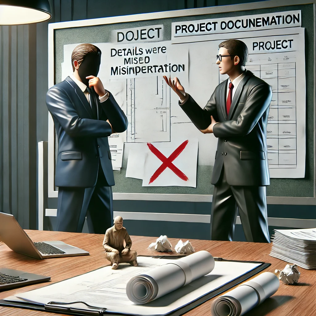 DALL·E 2024-10-29 15.19.24 - A scene of a manager and engineer discussing a project plan with concern, showcasing a moment of miscommunication. The setting includes a whiteboard o.png