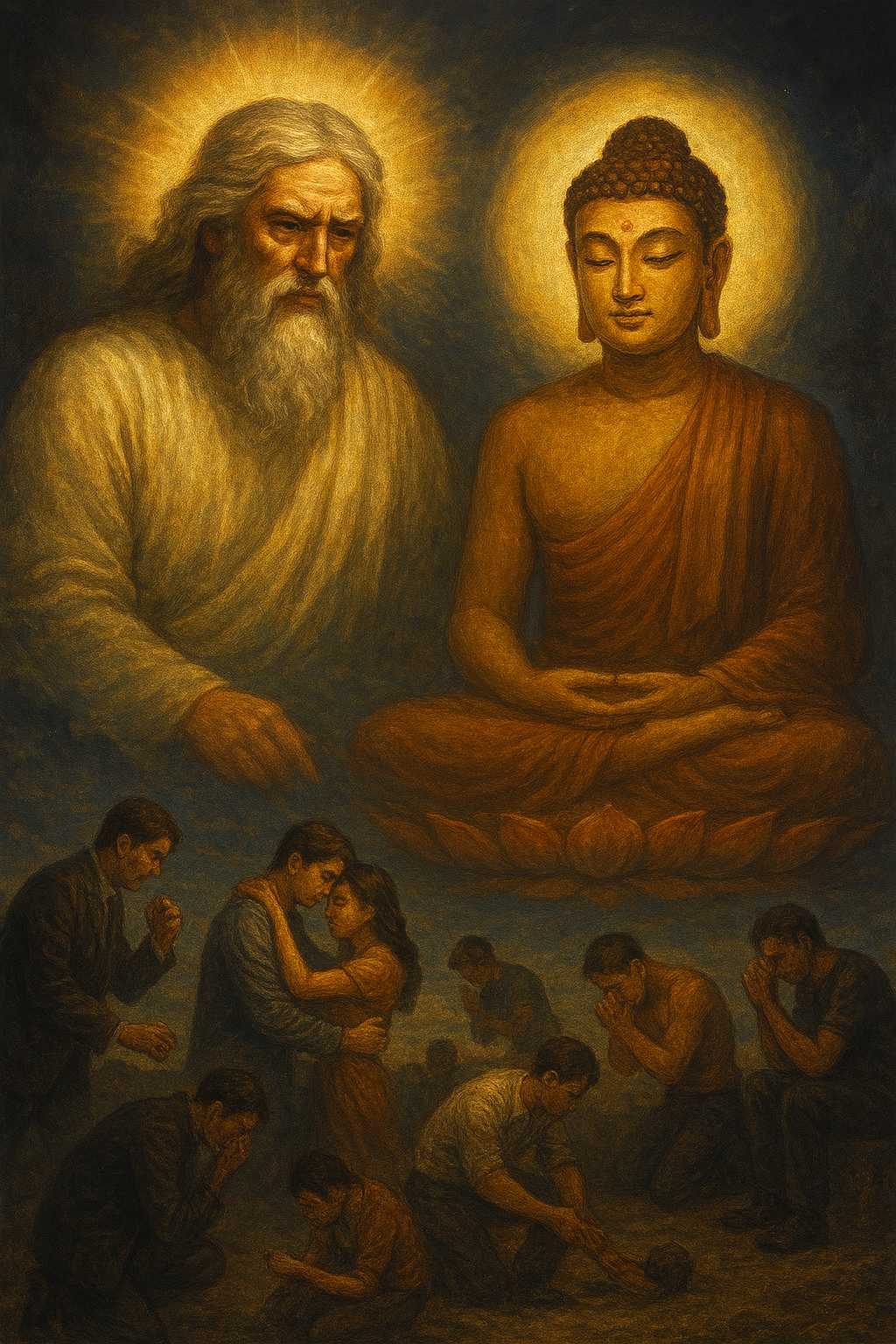 하늘 위에서 하나님과 부처님이 나란히.png