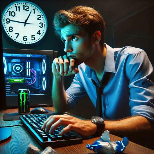 PC 방에서 고뇌에 찬 20대 청년.png