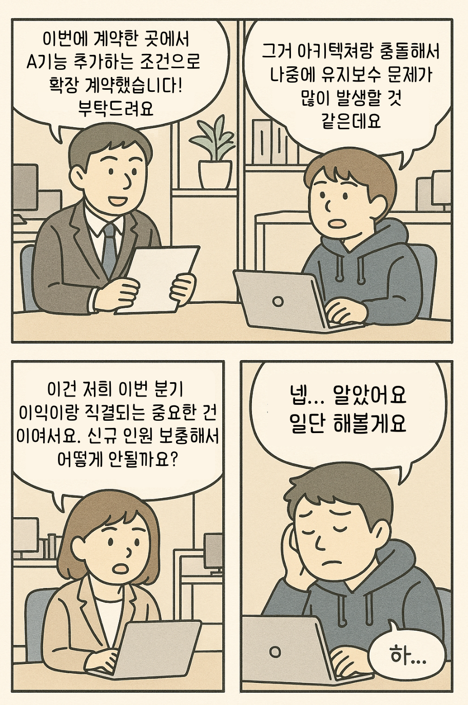 영업팀과 개발팀 PM 상황.png