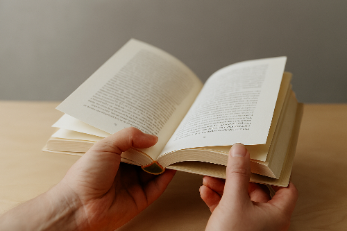 책을 펼쳐보고 있는 손의 이미지, 따.png