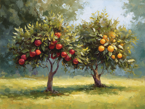 kay_kim_two_fruit_trees_standing_side_by_side_in_a_serene_orc_212108ac-cb1a-4d19-8a70-ec8de34f14bb_0.png