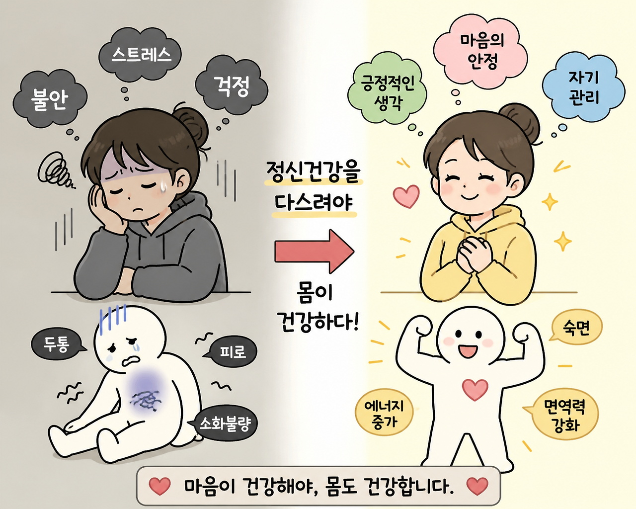 건강관리, 멘탈관리 이미지