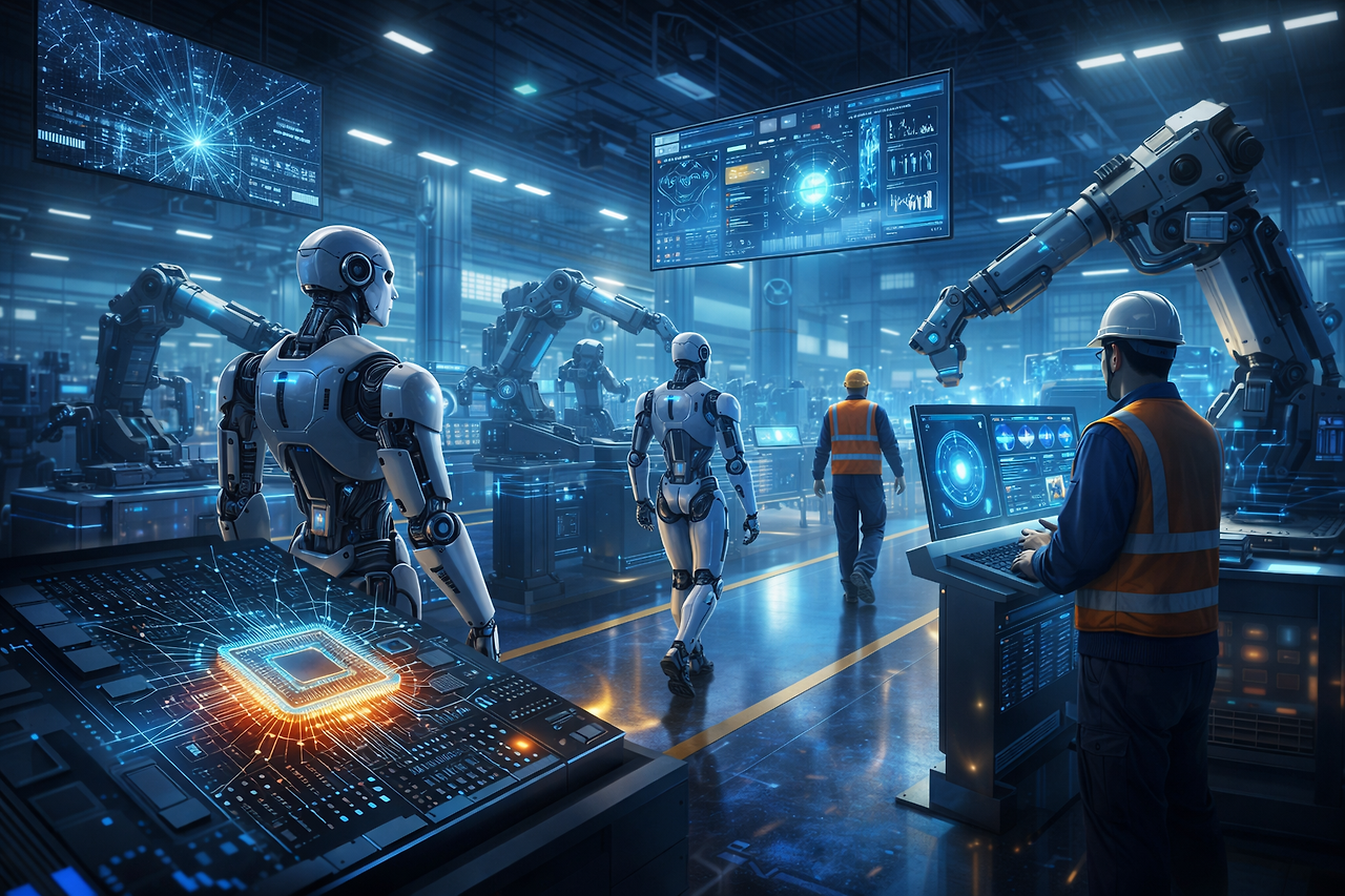 6 AI 내재화 시대, 스마트 제조공장에서 휴머노이드와 협업하는 미래 산업 현장.png