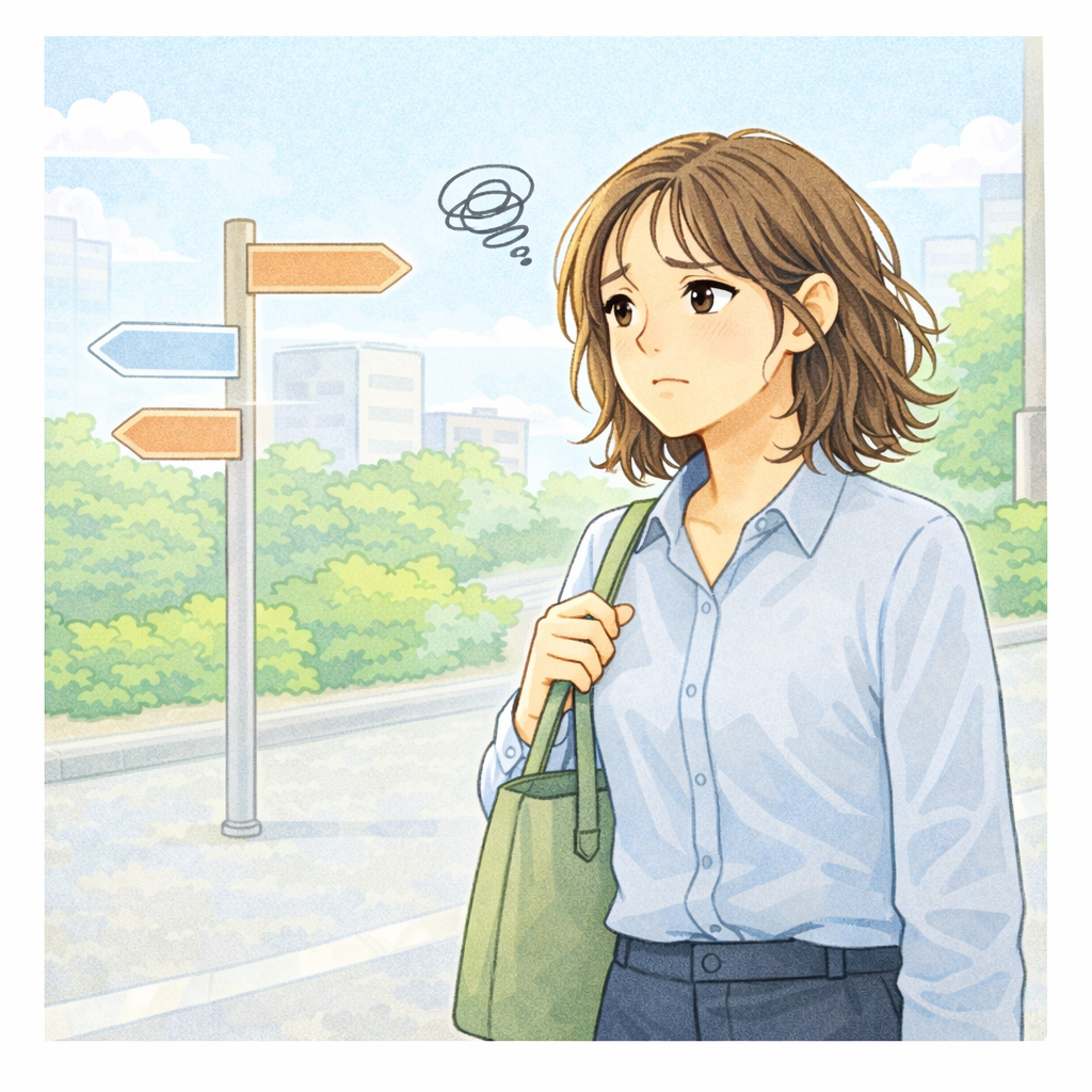 걱정하는 여자의 음영 속 걸음.png