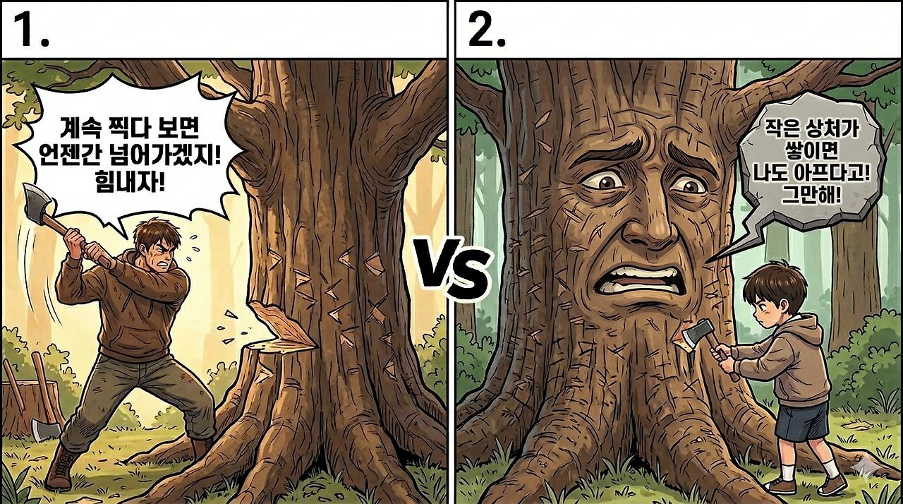 [관용어] 열 번 찍어 나무.png