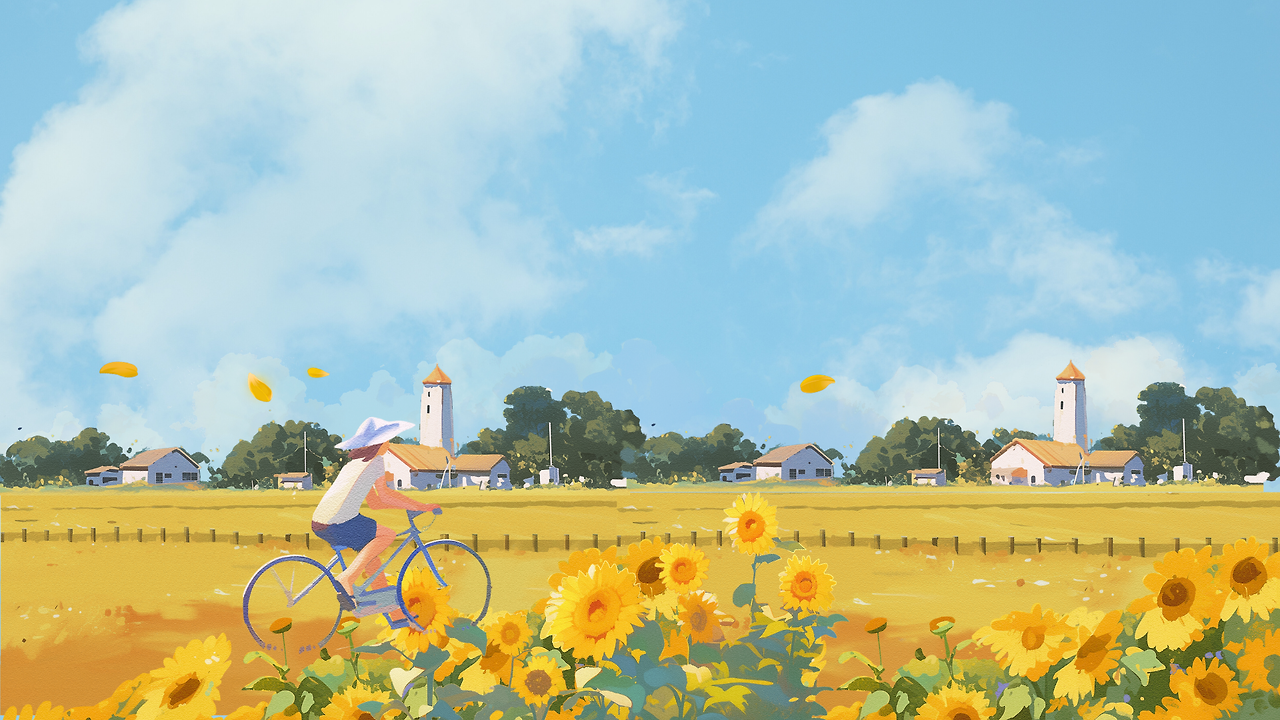 สีฟ้า สีเหลือง ภาพประกอบ Desktop Wallpaper.png