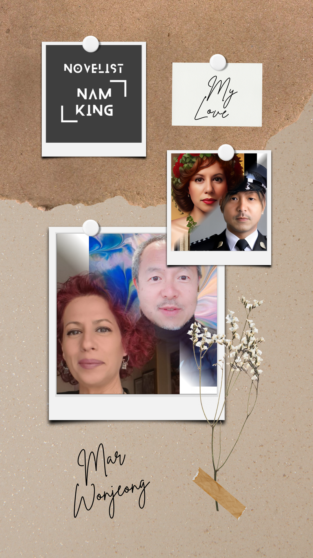 Neutral Elegant Collage Couple Photo Wallpaper .png