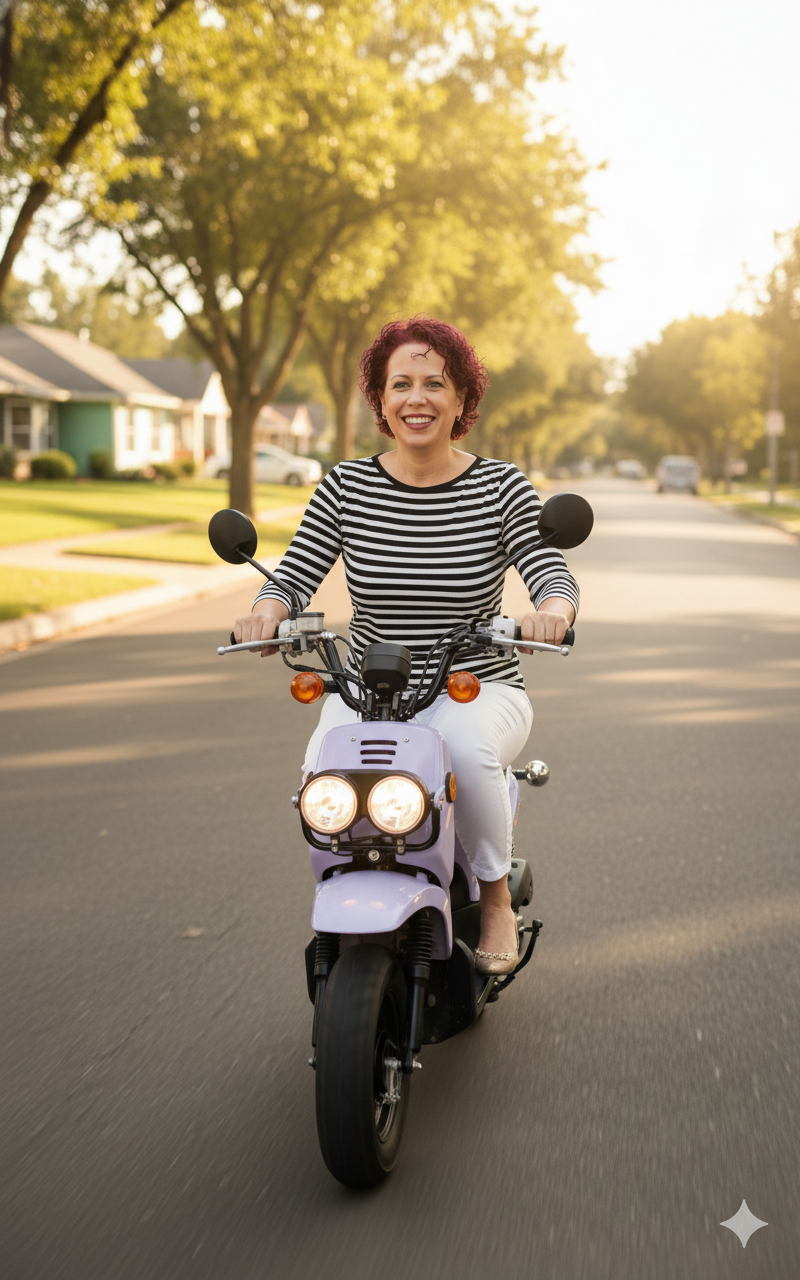 Small Scooter, Striped Top.png