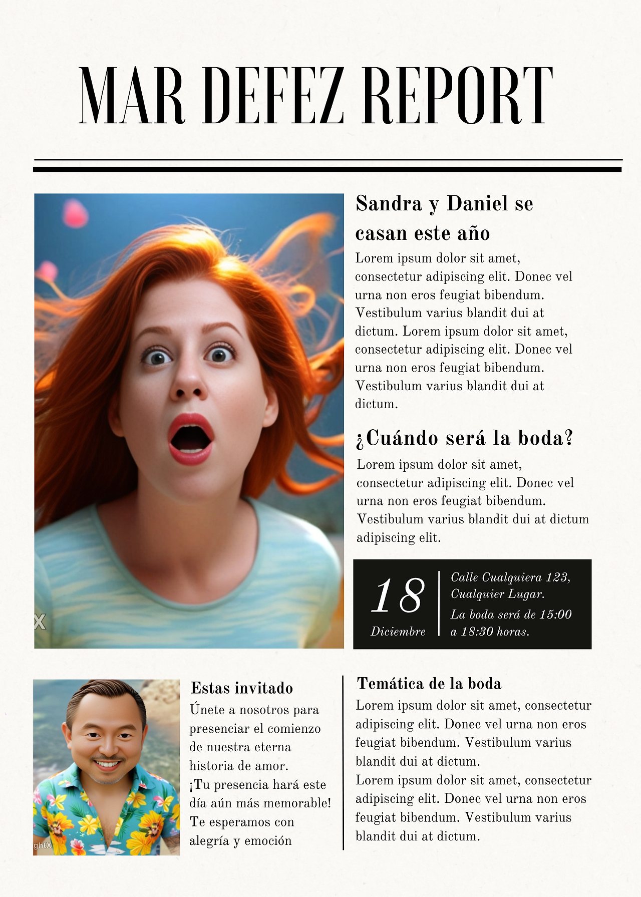 Invitacion de amor periódico vintage gris.png