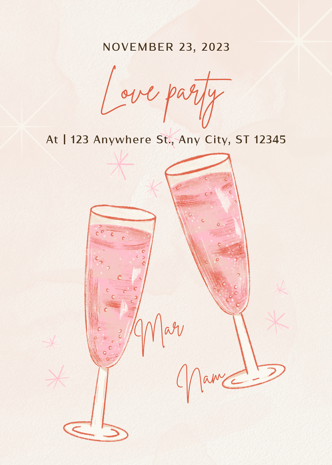 Pink and Beige Simple Creative Happy Birthday Invitation Card.png