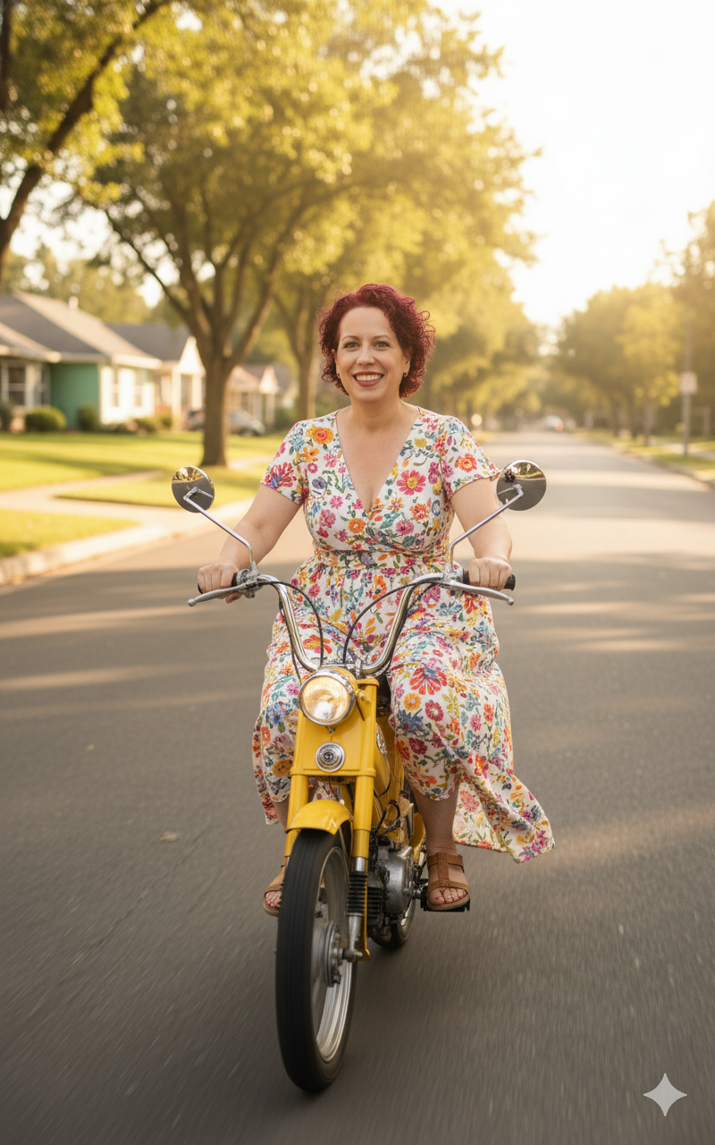 Moped, Floral Dress.png