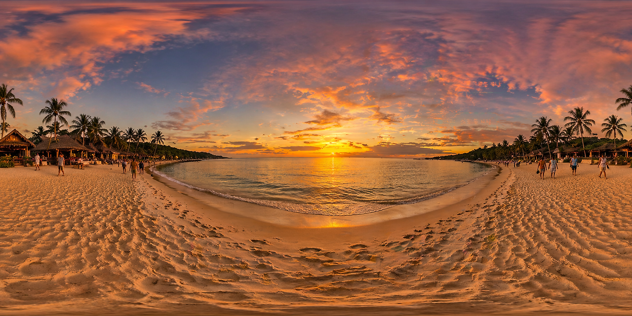 서서히 어두워지는 해변의 일몰.png