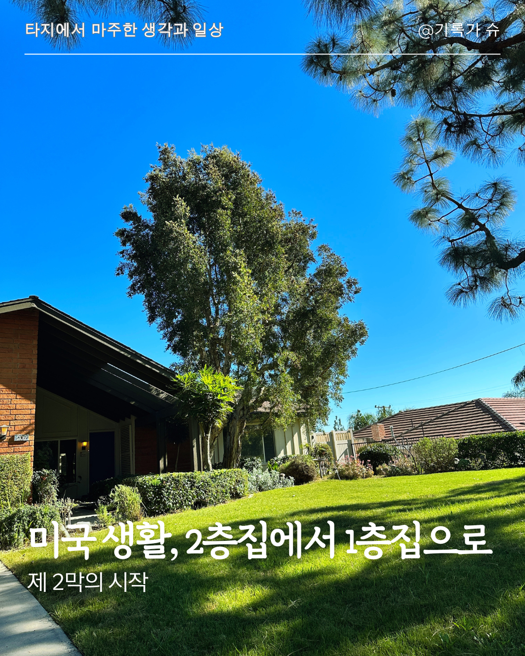 미국 생활, 2층집에서 1층집으로.png