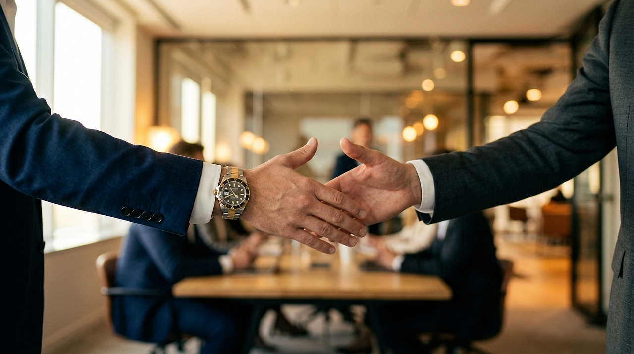 Scene #04-C — 1단계 접촉 양복입는 남성 둘 악수 장면.png