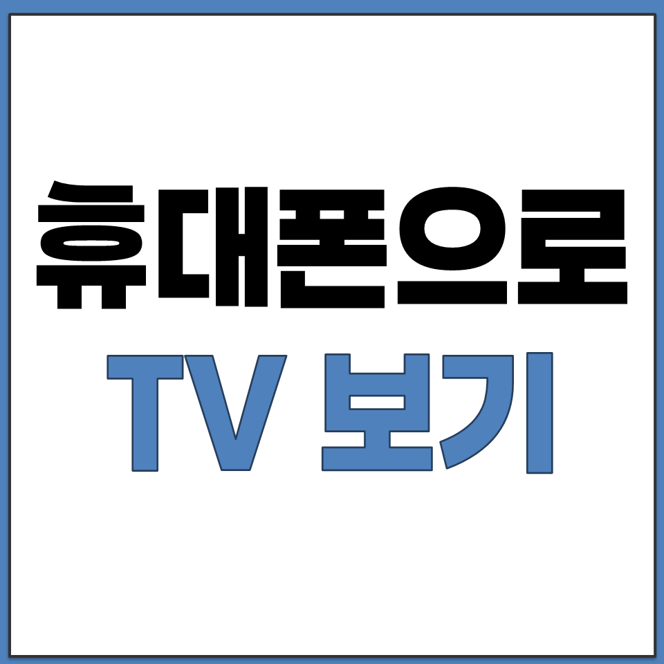 휴대폰으로 TV 보는 방법 온라인 스마트폰 시청하기.png